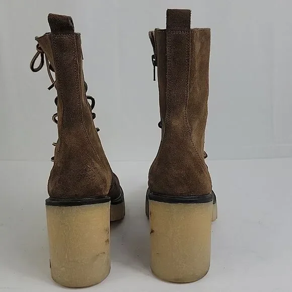 Free People Dylan Lace-Up Suede Leather Women's Boots